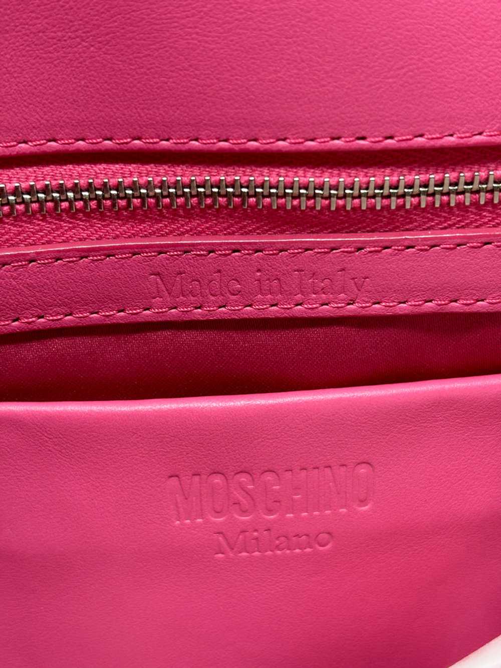 Moschino Barbie Pink Saffiano Leather Clutch with… - image 6