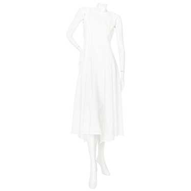 White Cotton Sleeveless Pleated Midi Dress - image 1