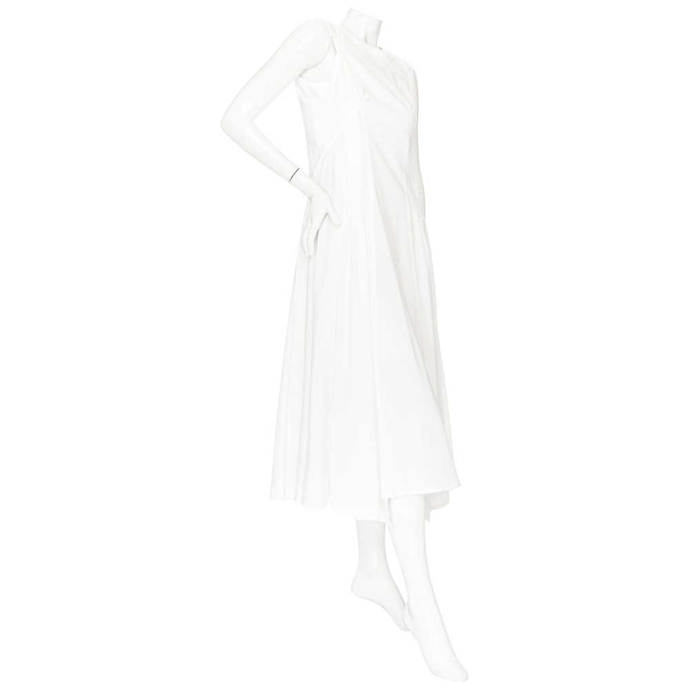 White Cotton Sleeveless Pleated Midi Dress - image 3