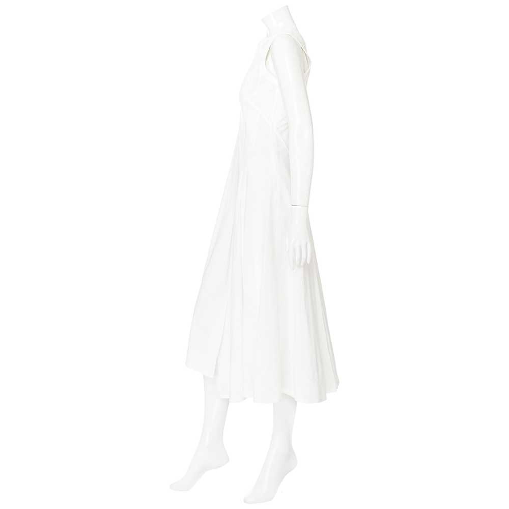 White Cotton Sleeveless Pleated Midi Dress - image 4
