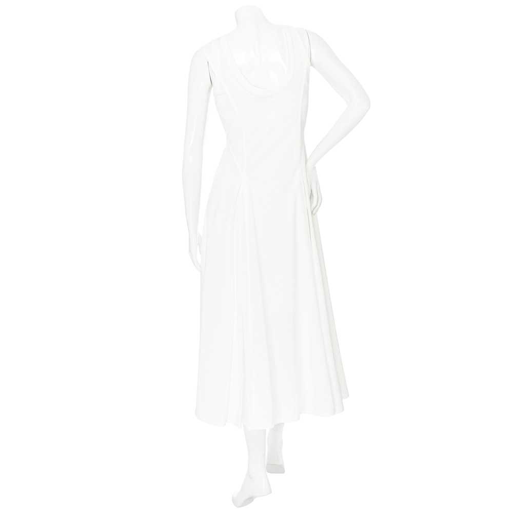White Cotton Sleeveless Pleated Midi Dress - image 5