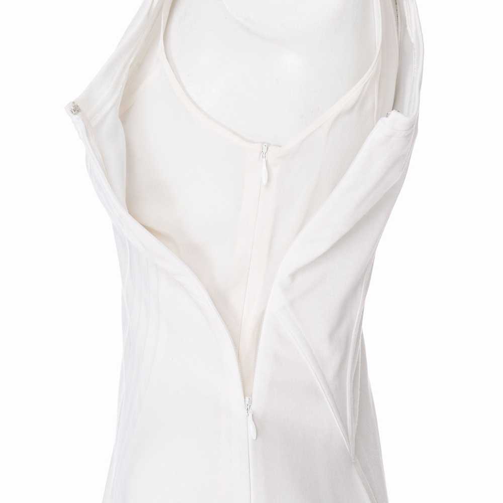 White Cotton Sleeveless Pleated Midi Dress - image 8