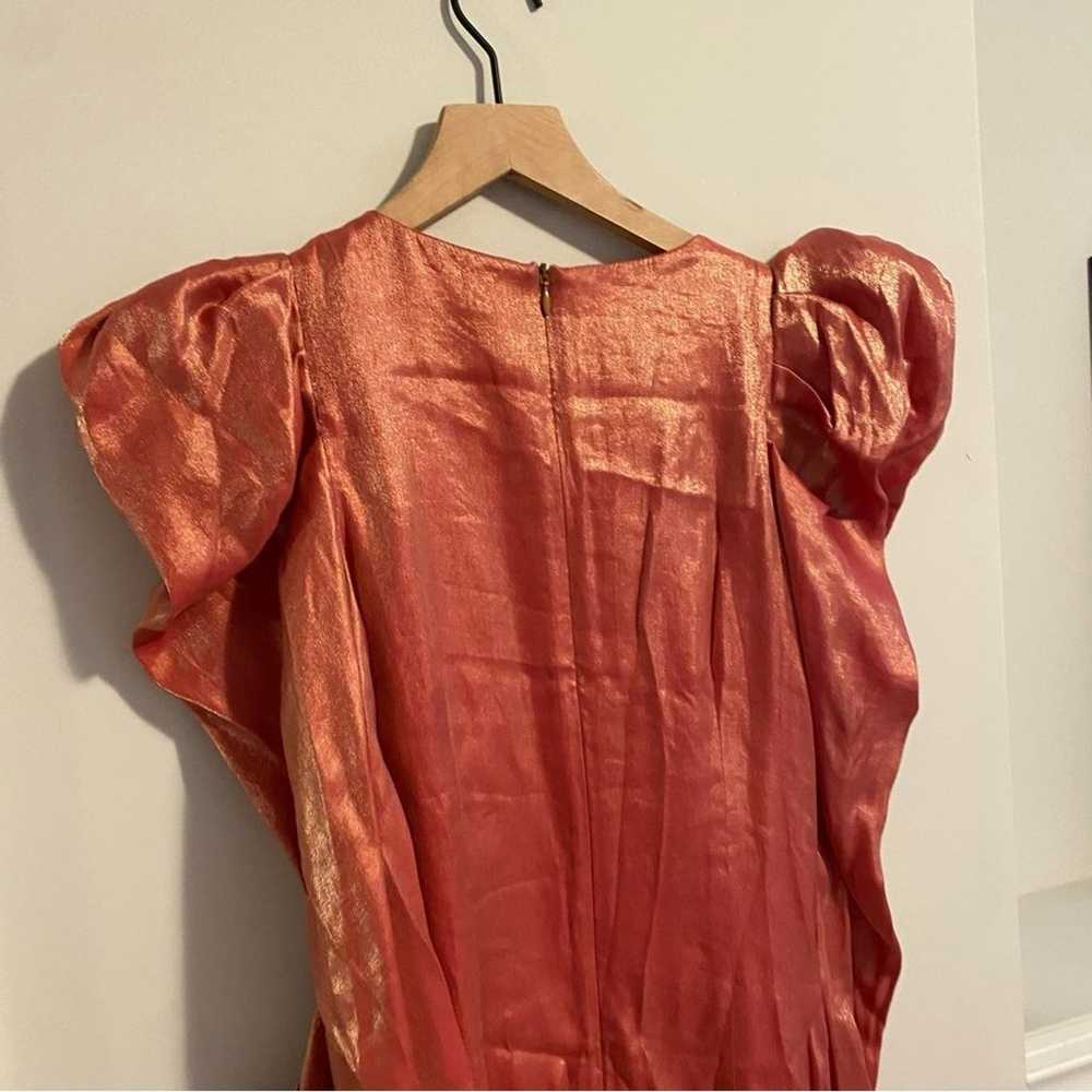 ELLIATT Orange Iridescent Puff Sleeve Mini Dress … - image 10