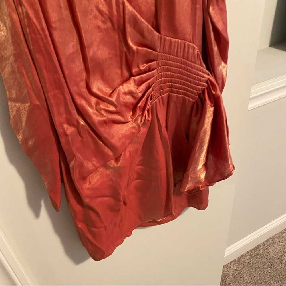 ELLIATT Orange Iridescent Puff Sleeve Mini Dress … - image 7