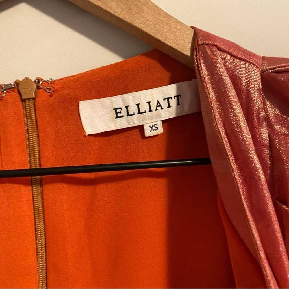 ELLIATT Orange Iridescent Puff Sleeve Mini Dress … - image 9