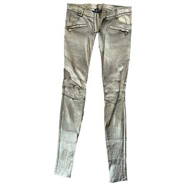 Balmain Leather slim pants