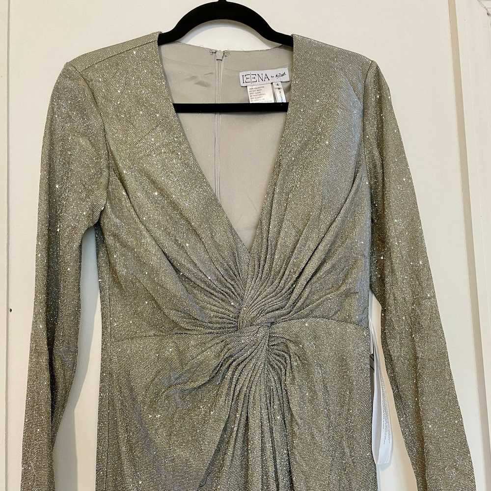 NWOT Mac Duggal Silver Twist Front Plunging Dress… - image 4