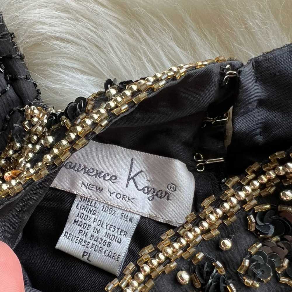 Laurence Kazar • 100% Silk Beaded Halter Dress - image 3