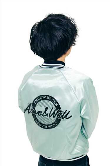 Alive & Well x TBNW "All-Town" Gray Satin Jacket - image 1