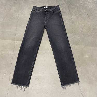 デニム・ジーパン RE DONE Women Denim Pants 93105 16603WRIDJEN 91794 Black RE/DONE Jeans | High Rise Loose in Washed Black with Rips