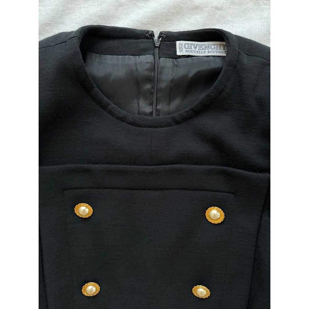 Vintage Givenchy Black Wool Gold/Pearl Buttoned L… - image 10