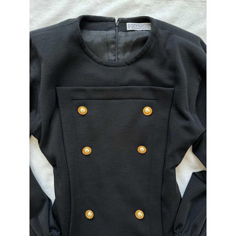 Vintage Givenchy Black Wool Gold/Pearl Buttoned L… - image 11