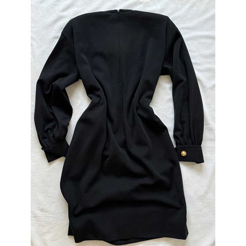 Vintage Givenchy Black Wool Gold/Pearl Buttoned L… - image 7