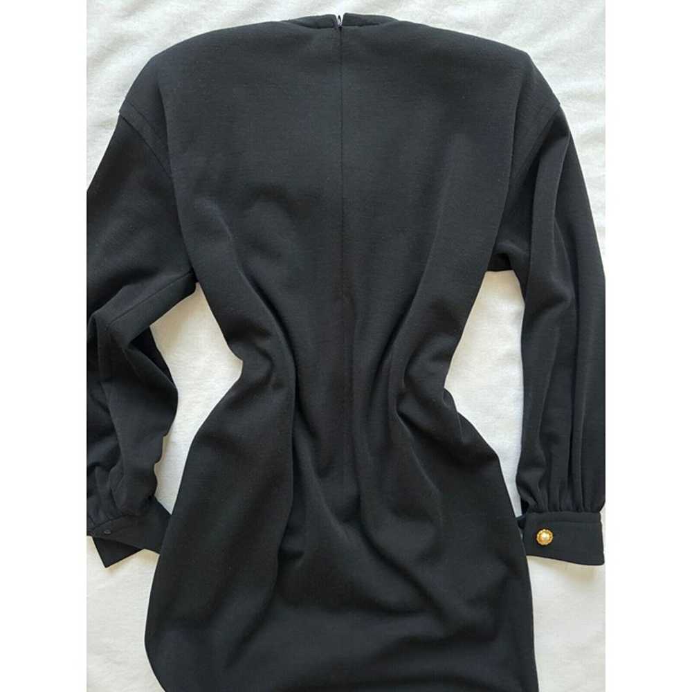 Vintage Givenchy Black Wool Gold/Pearl Buttoned L… - image 8