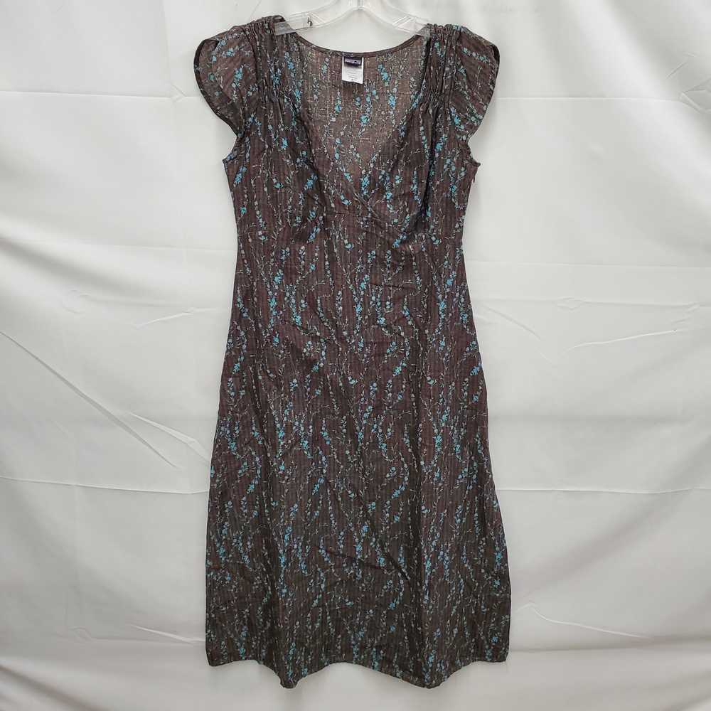 Patagonia WM's Gray & Blue Floral Hemp Dress Size… - image 1