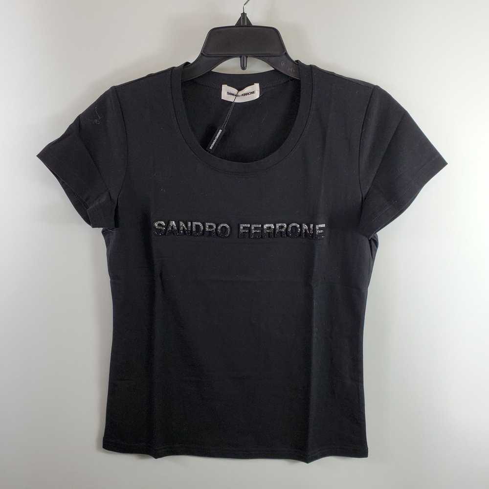 Sandro Ferrone Women Black T-Shirt M NWT - image 1