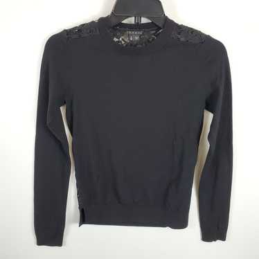 Theory Women Black Lace Long Sleeve Top P/TP - image 1