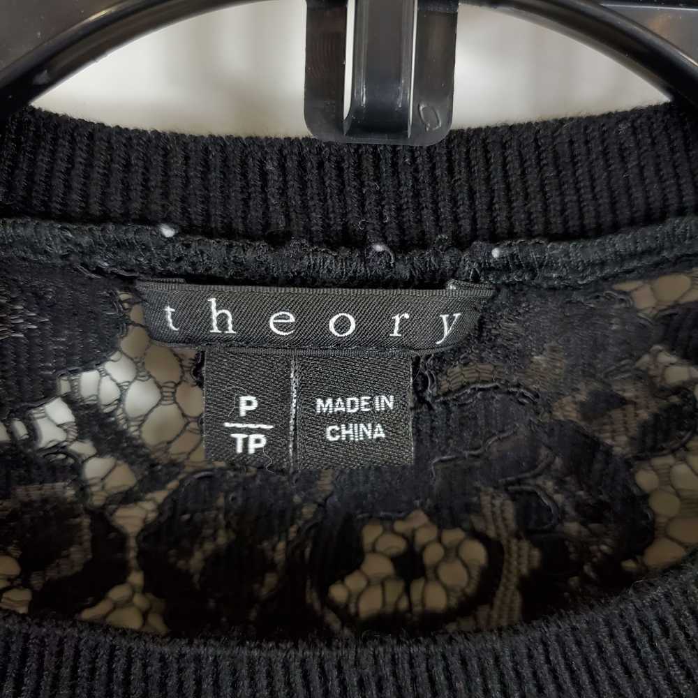 Theory Women Black Lace Long Sleeve Top P/TP - image 3