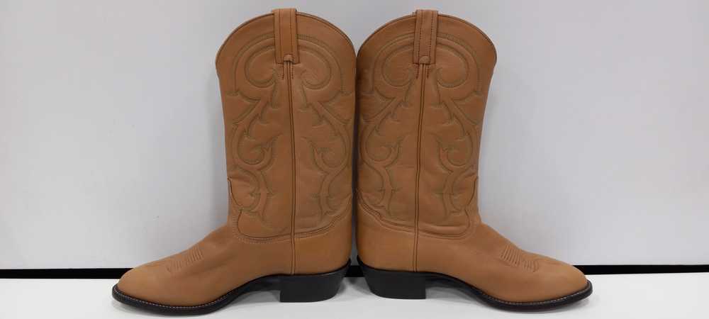 Tony Lama Men's Brown Leather Cowboy Boots Size 10 - image 2