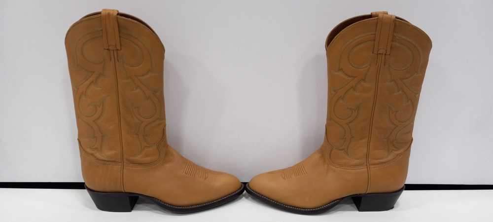 Tony Lama Men's Brown Leather Cowboy Boots Size 10 - image 3