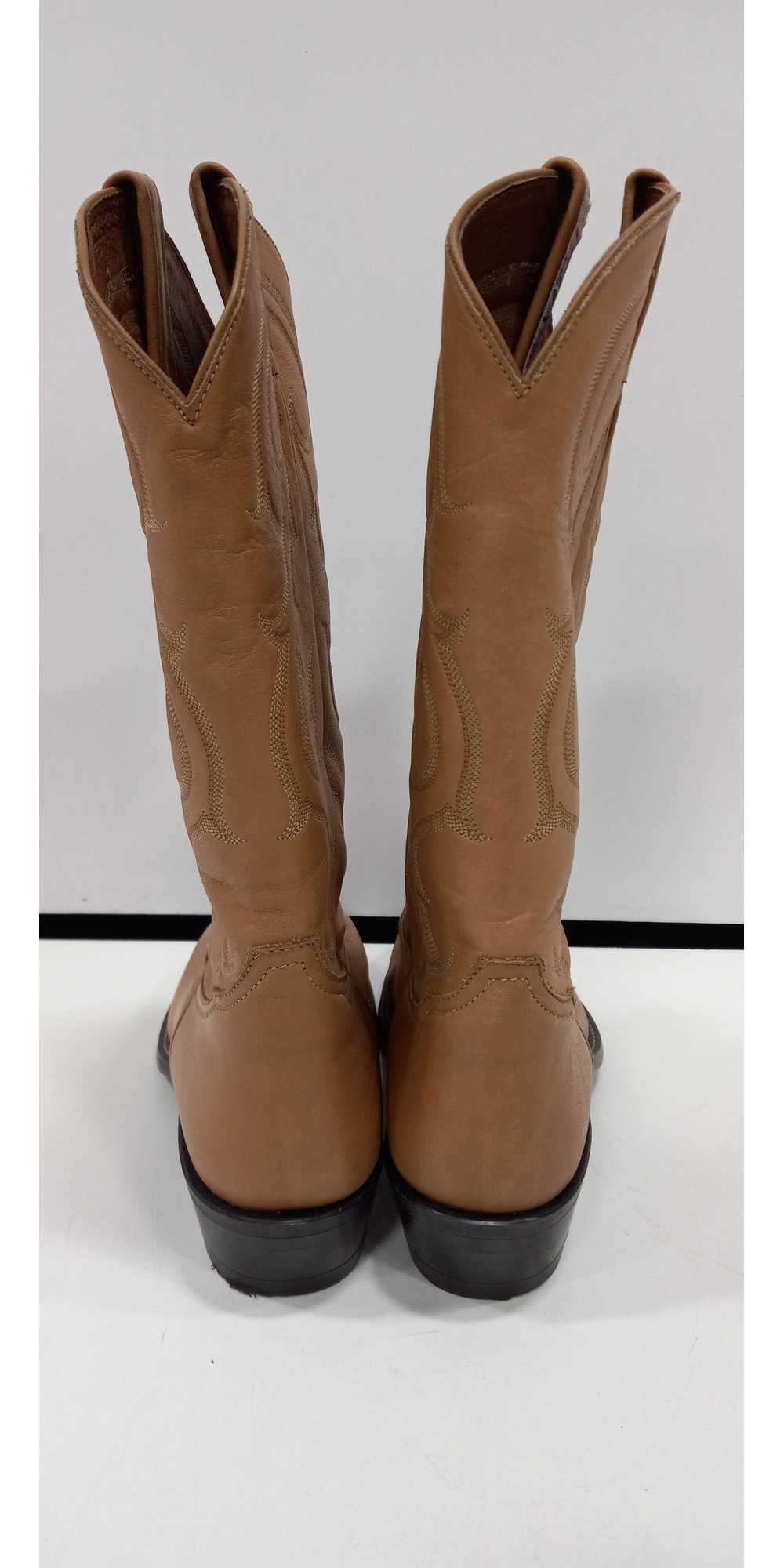 Tony Lama Men's Brown Leather Cowboy Boots Size 10 - image 4