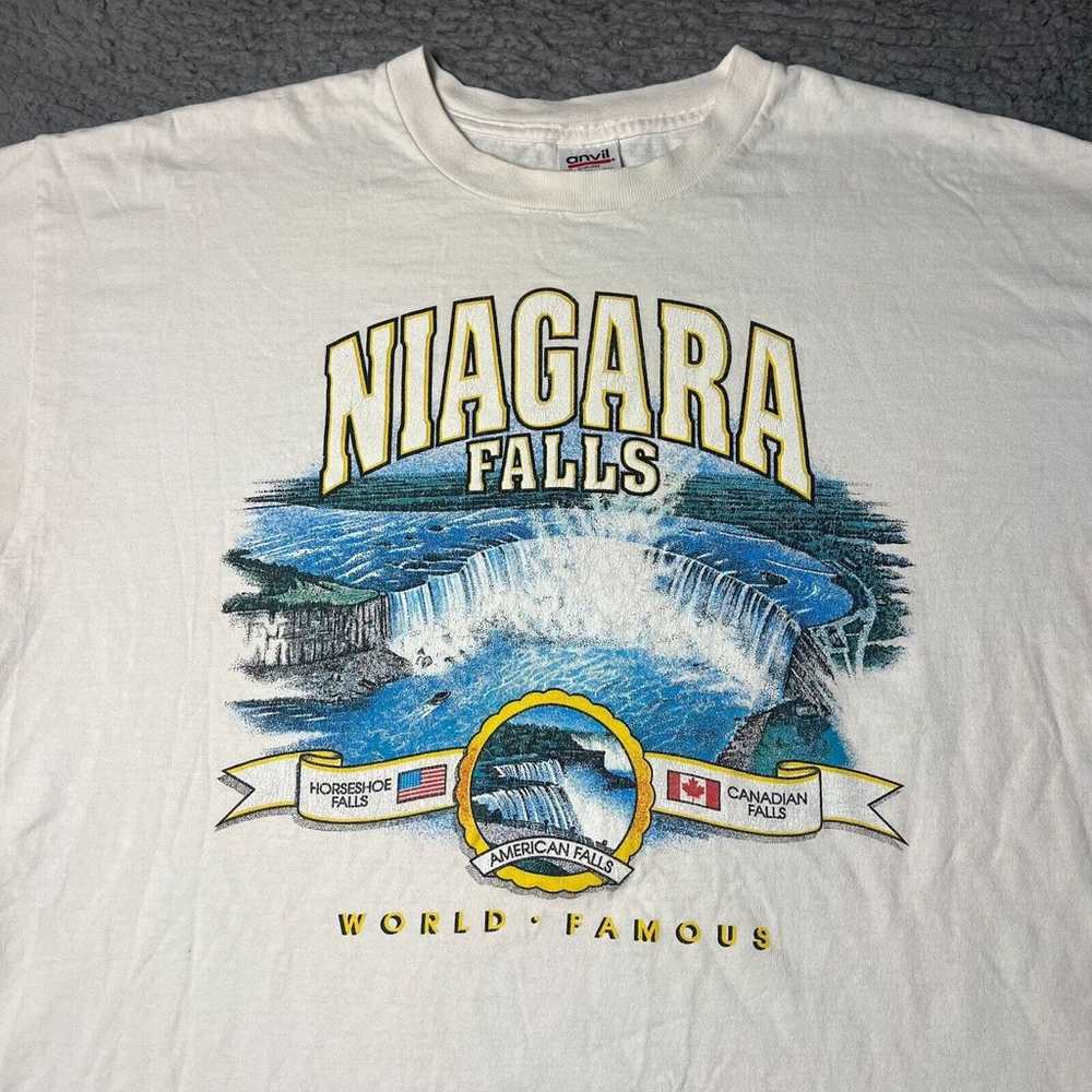 Vintage Niagara Falls Shirt Mens 2XL White Nature… - image 2