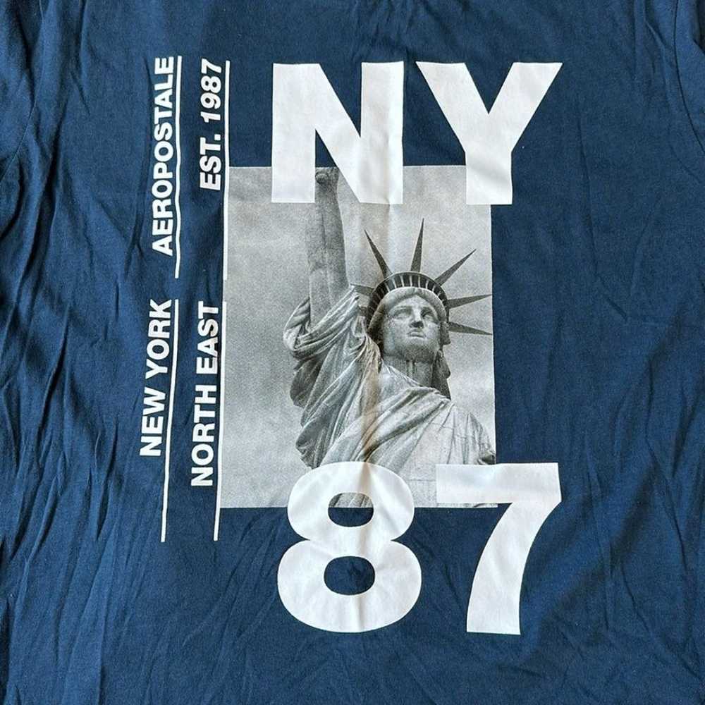 Aeropostale Statue of Liberty Navy Blue Short Sle… - image 4