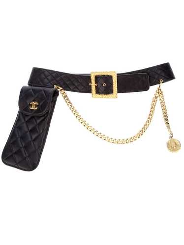 CHANEL Pre-Owned Quilted chain belt - Black