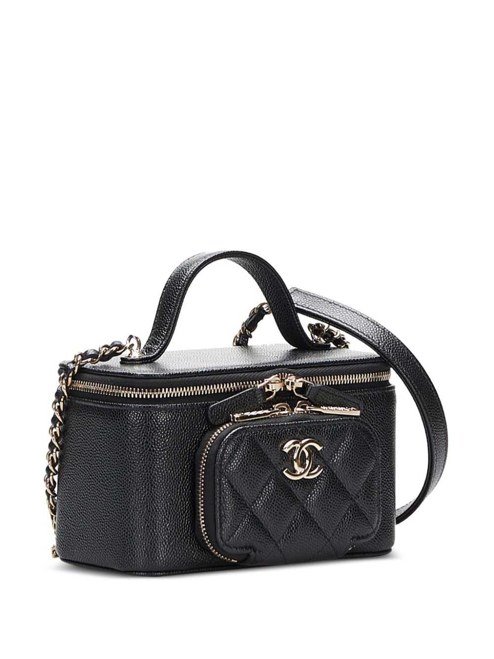 CHANEL Pre-Owned CC logo pouch vanity two-way han… - image 3