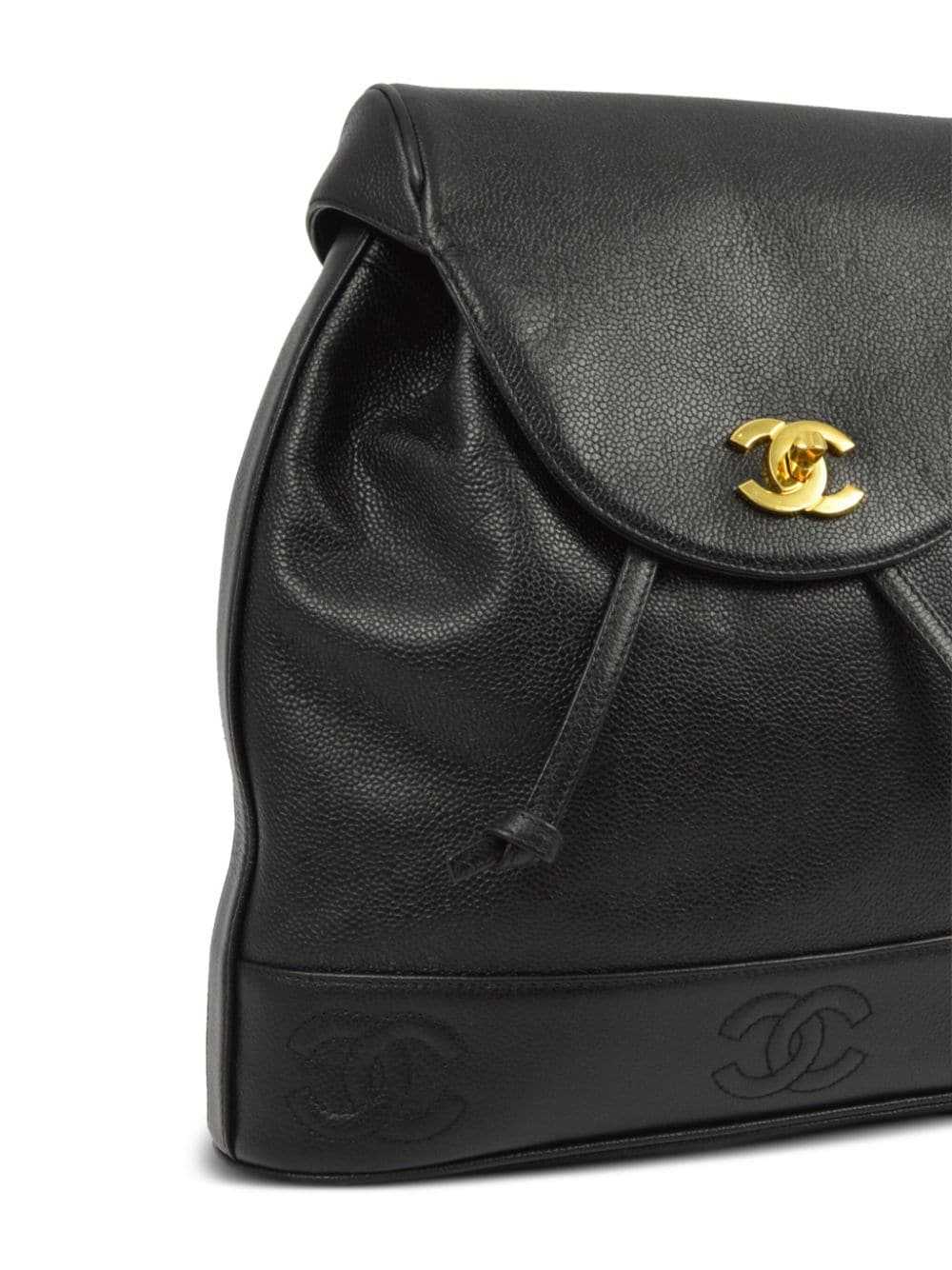 CHANEL Pre-Owned 1997 Triple CC backpack - Black - image 3