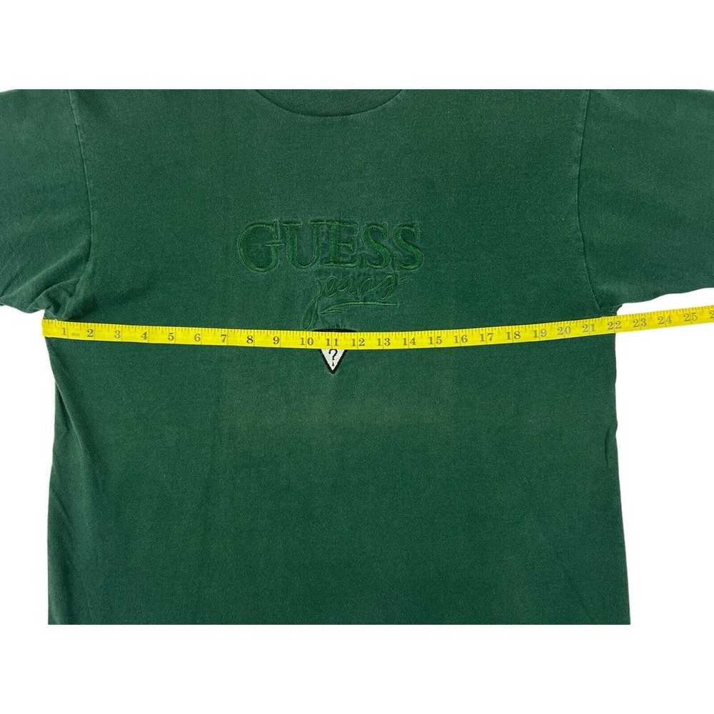 VTG Guess Jeans Men Green Crewneck Short Sleeve T… - image 3