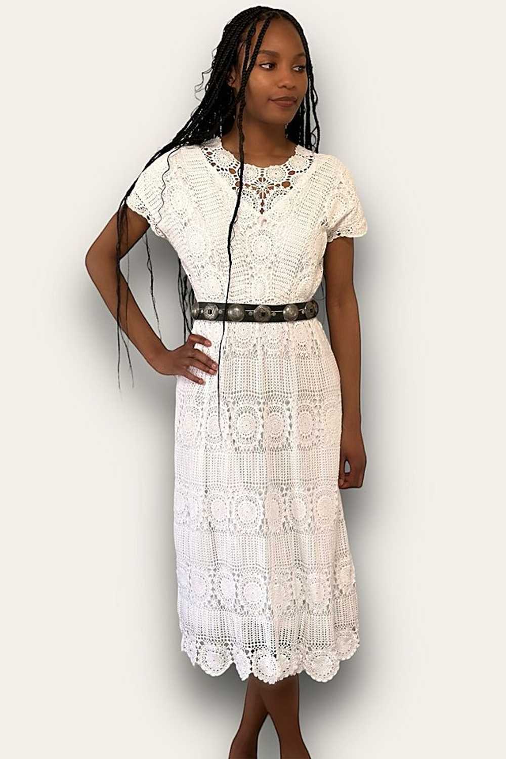 Vintage 1970's Crochet Sun Dress Selected By Afte… - image 3
