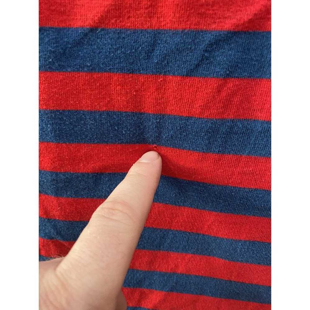 1970s Vtg Champion T Shirt Large Red Blue Striped… - image 2