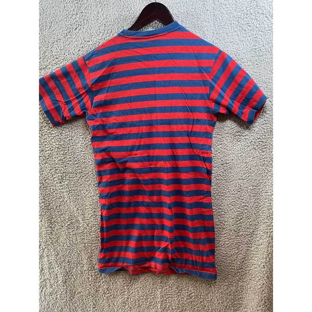 1970s Vtg Champion T Shirt Large Red Blue Striped… - image 7