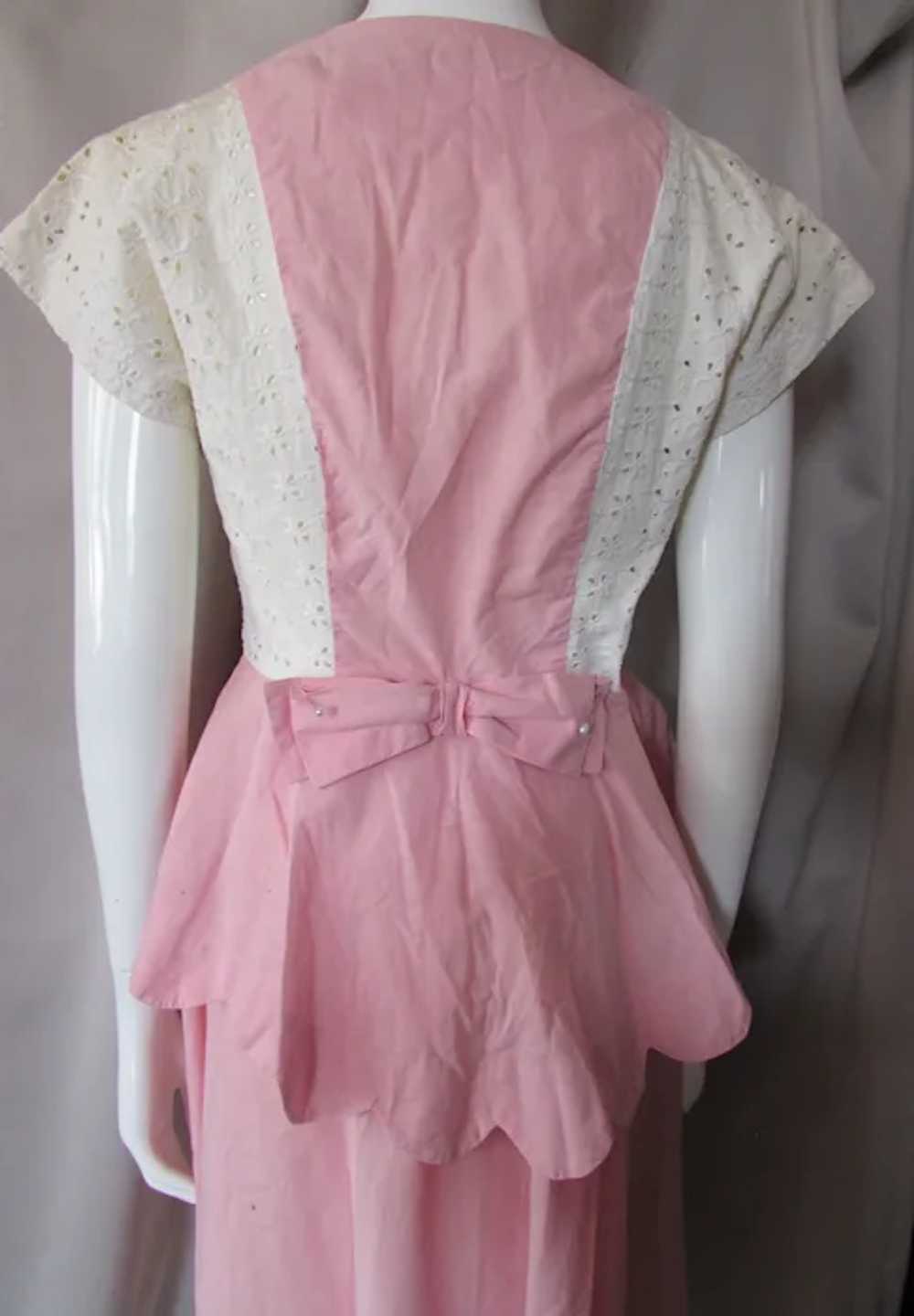 Sweet 1950 Era Two Piece Top & Skirt Pink Cotton … - image 7