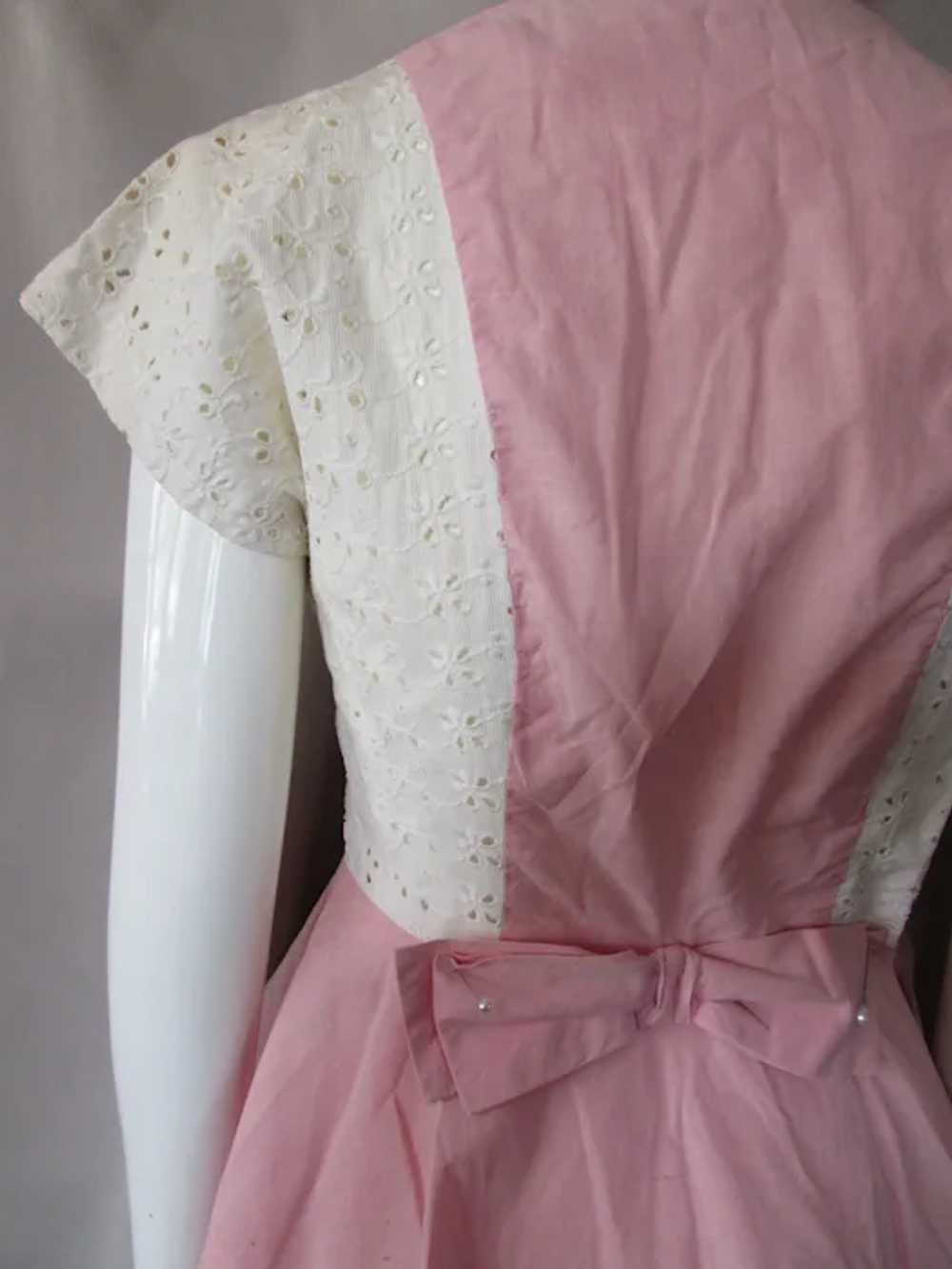 Sweet 1950 Era Two Piece Top & Skirt Pink Cotton … - image 8
