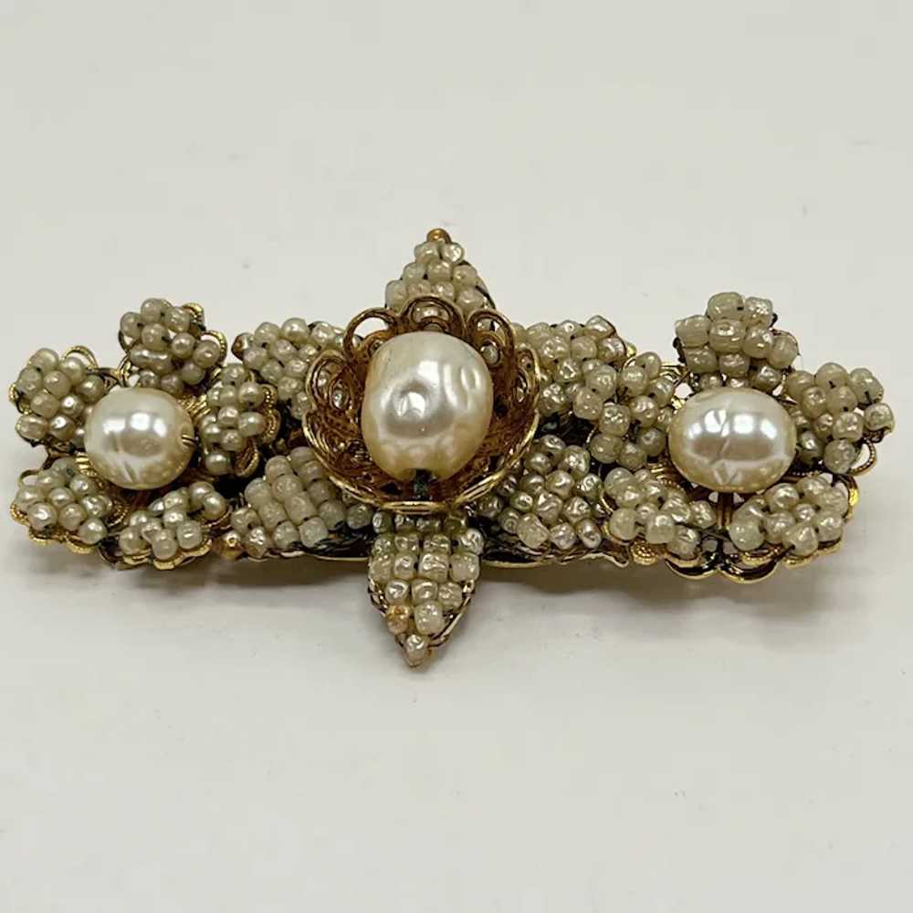 Larry Vrba Haskell-Style Faux Seed Pearl and Gold… - image 2