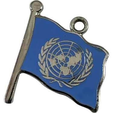 Sterling Silver and Enamel United Nations Flag Cha