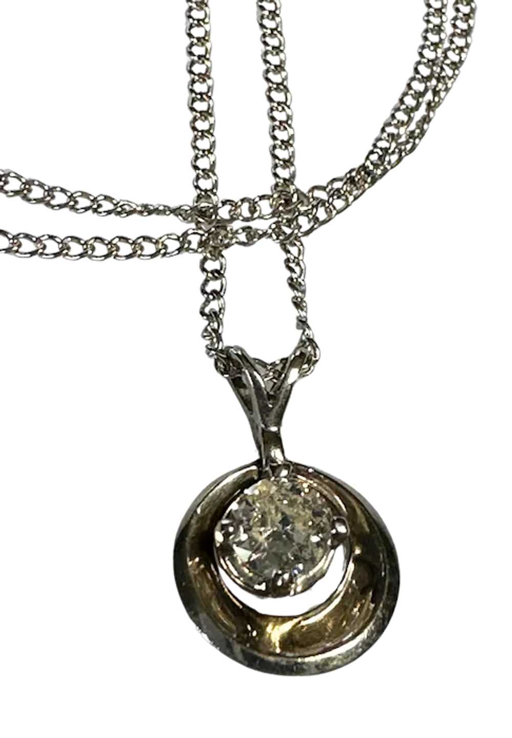 14K WG Diamond Disc Pendant - image 5