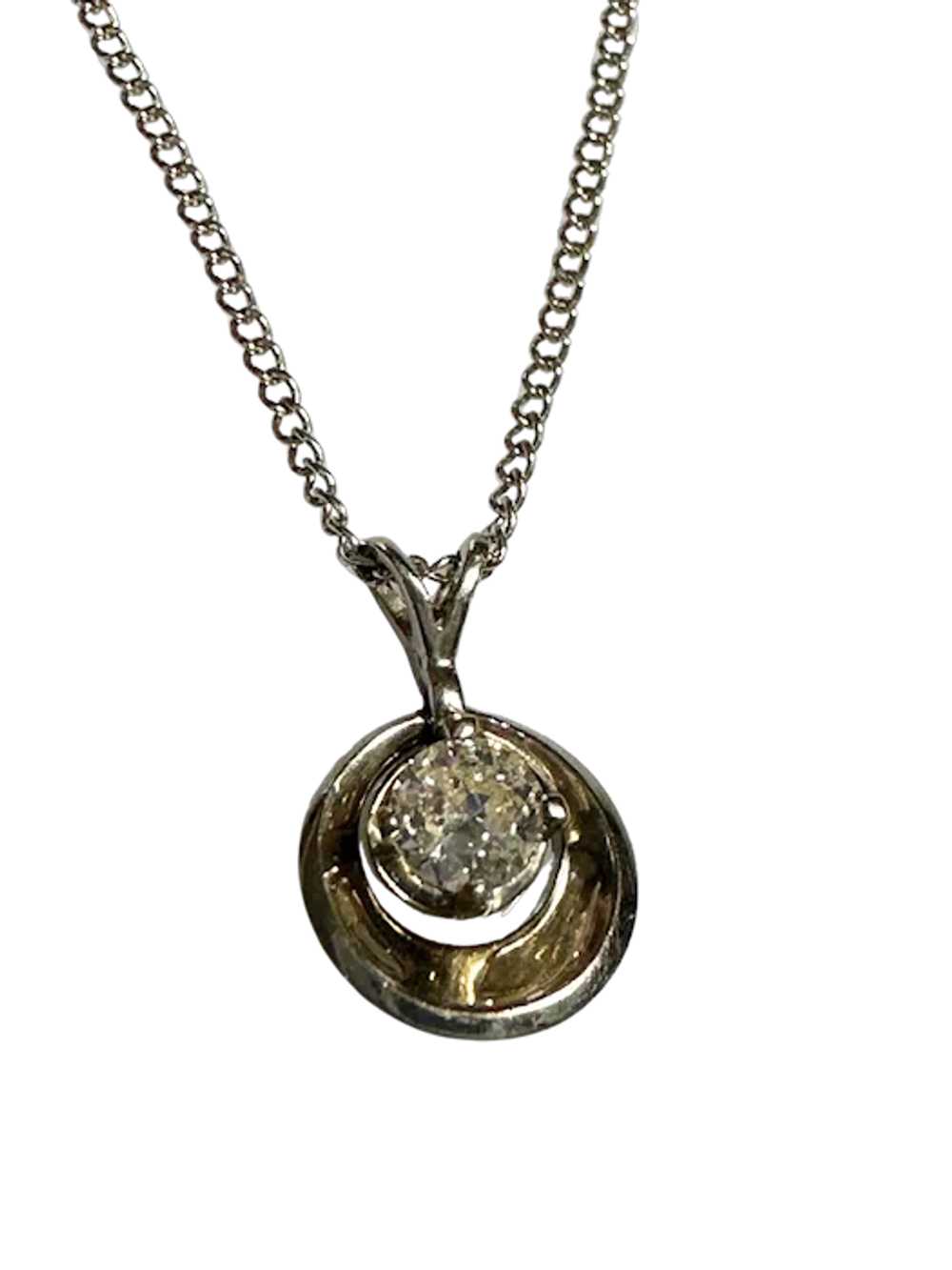 14K WG Diamond Disc Pendant - image 7