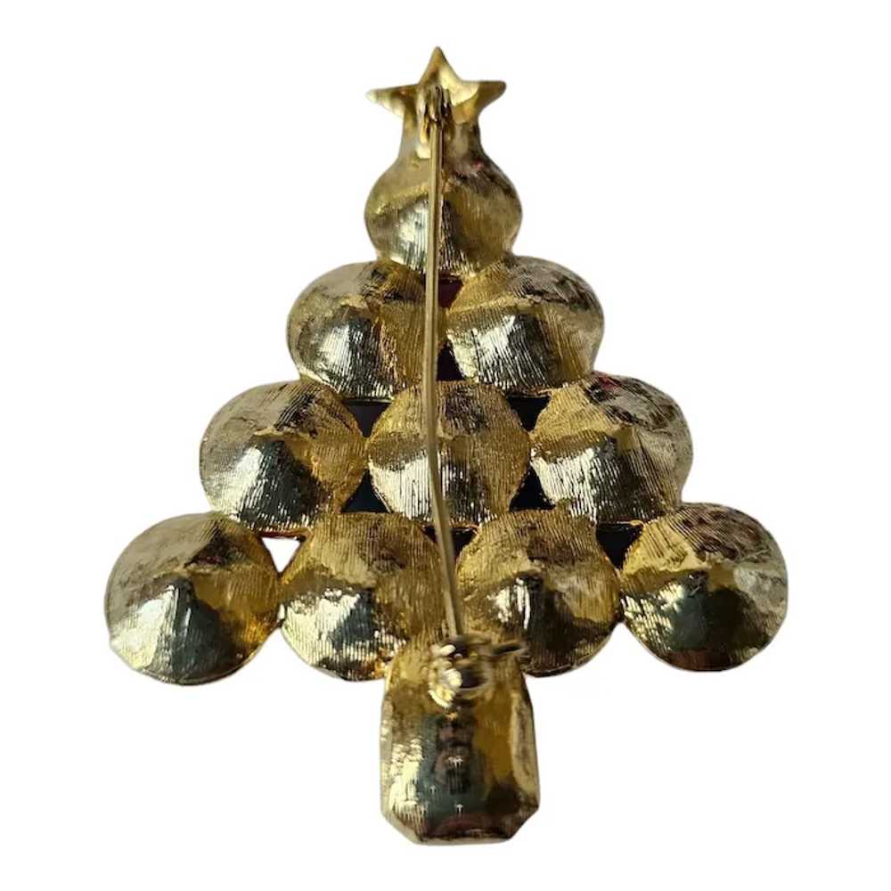 Rhinestone Christmas Tree Pin - image 4