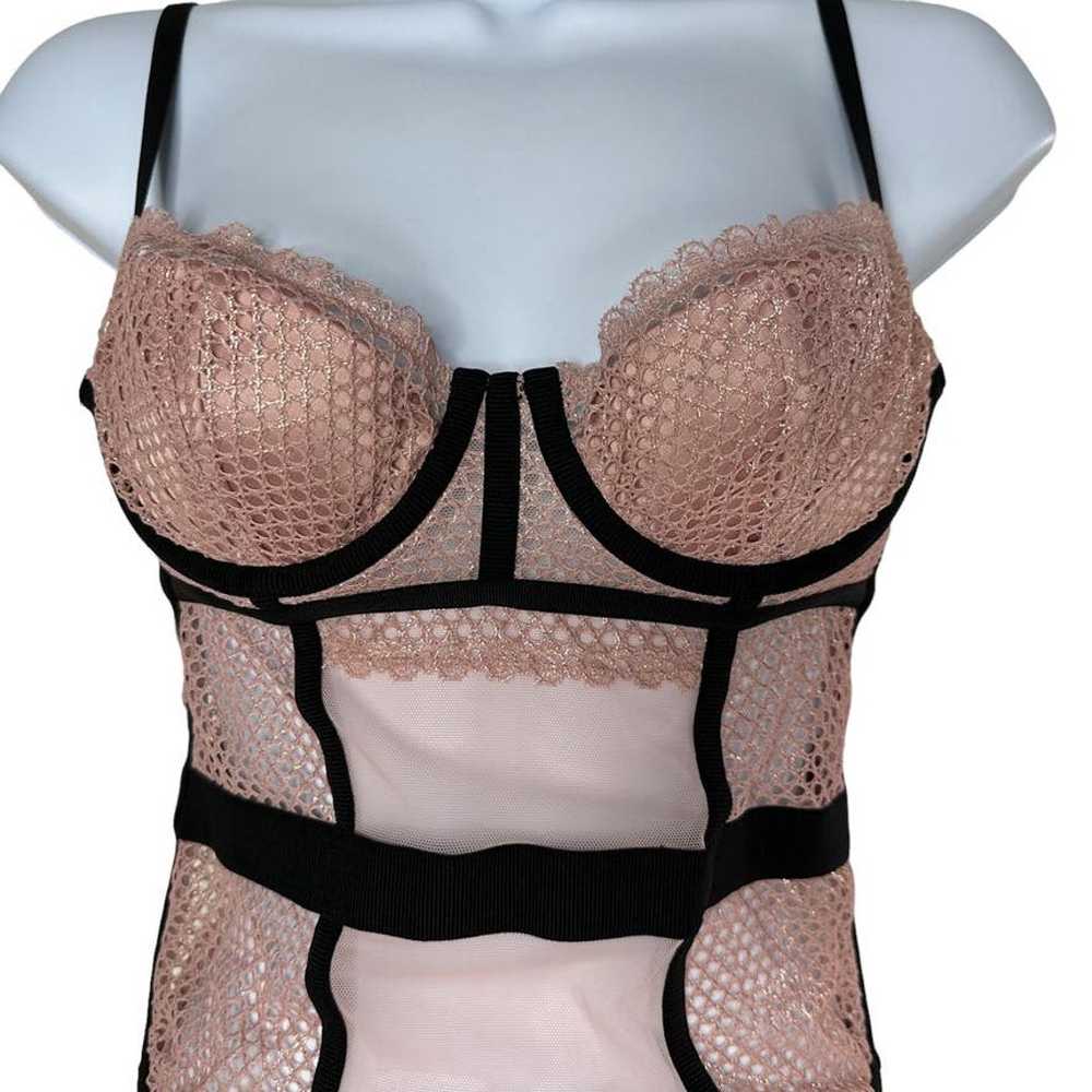 Victoria's Secret Pink and Black Lace Teddy Body … - image 2