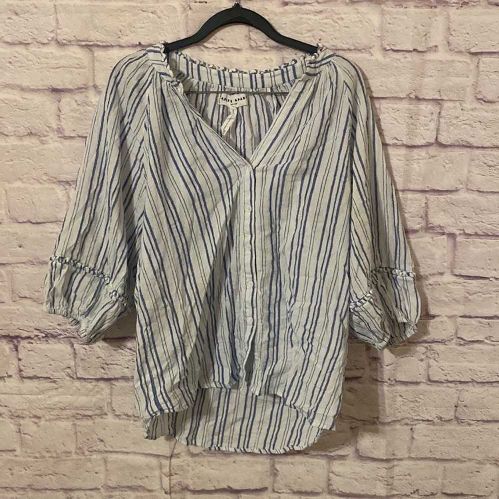 Apiece Apart striped button down blouse - image 1