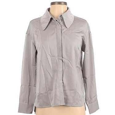 Grey collard shirt puff sleeve