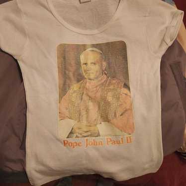 Vintage 1980s Pope John Paul lI womens Tee by Anv… - image 1