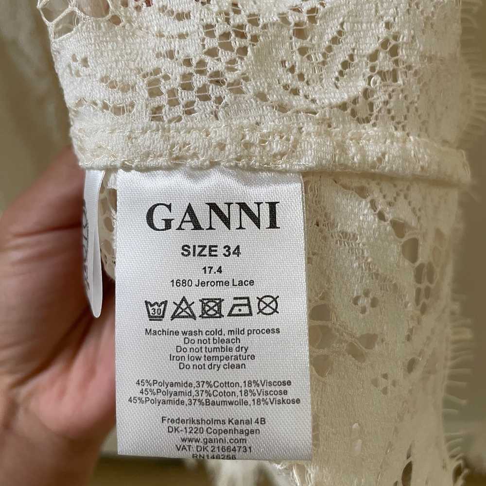 Ganni Lace Top in White/Cream - image 3