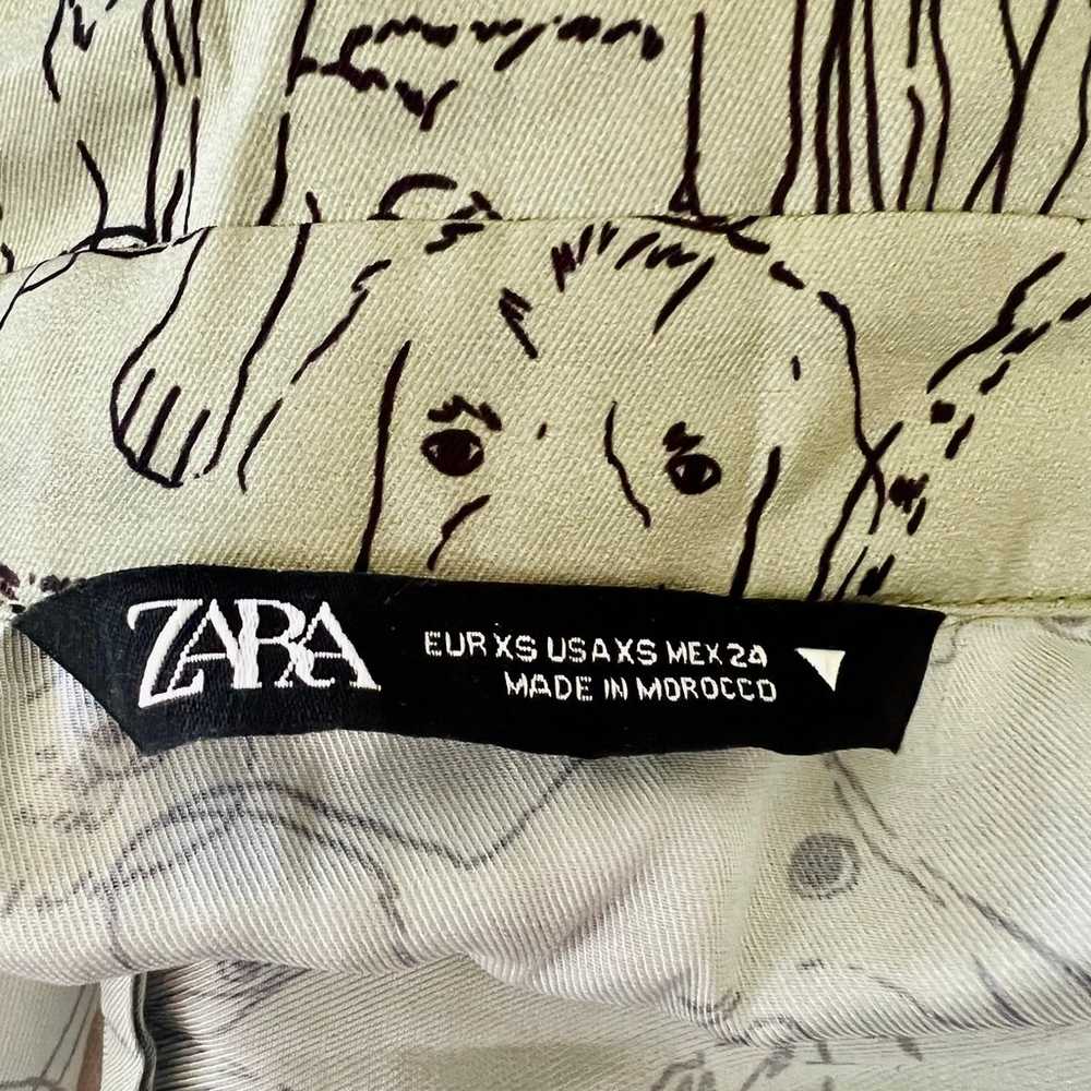 Zara Green Dog Button Up - image 11
