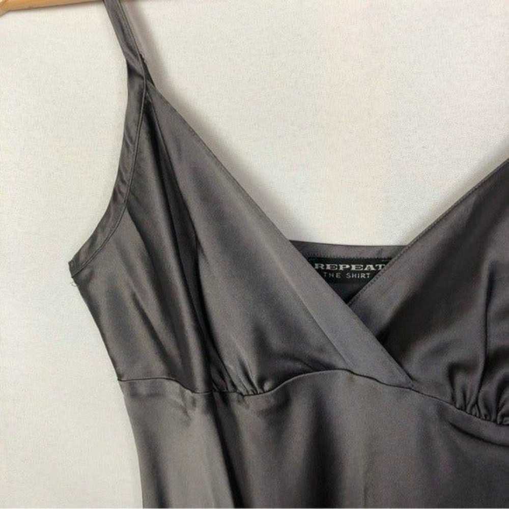 Repeat the Shirt Y2K Gray Silk Wrap Cami Tank Top… - image 3