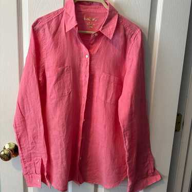 Lilly Pulitzer Pink linen button-down
