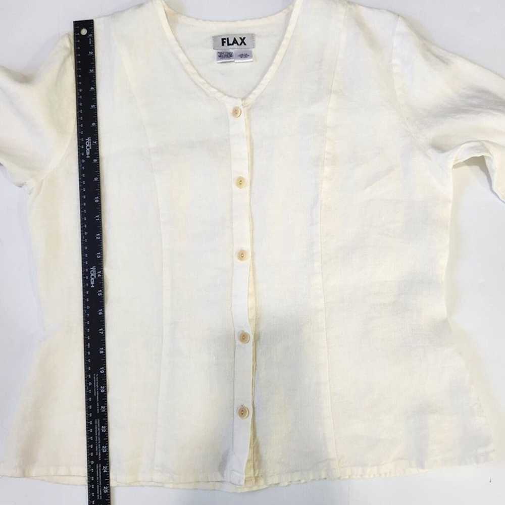 FLAX Linen Long Sleeve Button Front Shirt Womens … - image 10